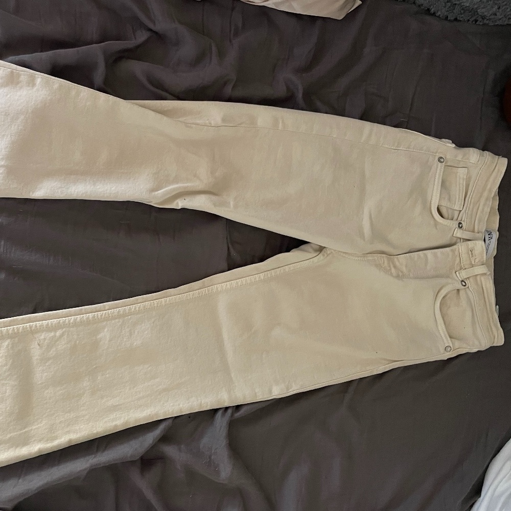 Zara flare beige jeans
